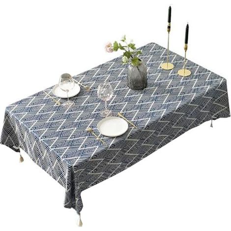Nappe rectangulaire en lin tissé jacquard, motif pattes, épaisse et imperméable, idéale pour un mariage ou un repas. Elle peut également servir de nappe fine ou de nappe à thé. (1/5)