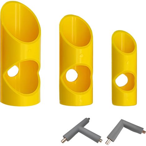 3pcs jaune Ensemble d'outils de coupe de mousse d'isolation pour tuyau de 15 mm, 22 mm, 28 mm, outil de précision pour taraudage de tuyaux en mousse, ensemble d'outils de coupe pour plombiers