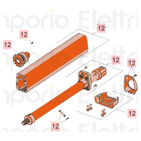 Tube de potence avant en acier inoxydable FAAC 63003343, groupe 300 mm, pour moteur 415 (pièce de rechange) (1/3)