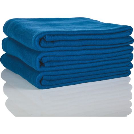 Glart G3MB, 3 coperte in pile, conformi allo standard Öko-Tex, colore: blu navy, dimensioni: 130x160 cm, grammatura: oltre 200 g/m2, perfette per accoccolarsi sul sofà, come copridivano o per i picnic (1/5)