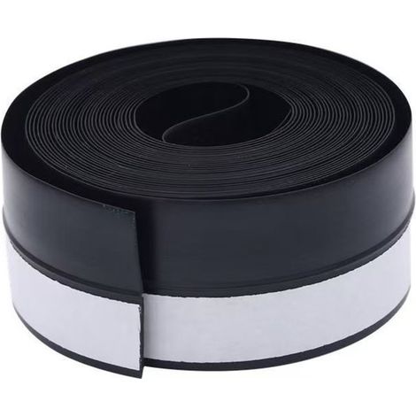 Burlete autoadhesivo resistente para puertas, Tira de sellado inferior de goma negra de 25 mm y 5 m de longitud, Burlete para ventanas y puertas (1/5)