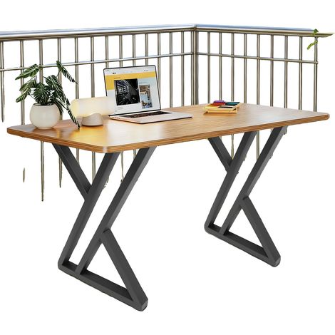 Pieds de table, en X, en fer et caoutchouc, 70 x 50 x 5 cm, Capacité de charge maximale : 300 kg, Convient aux styles moderne et industriel (1/5)