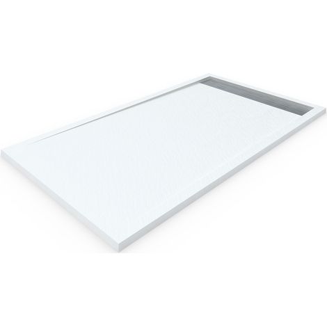 Piatto doccia in marmoresina con cornice PREMIUM ALLSTONE - Tutte le taglie - 6 colori - Valvola e griglia regalo - Bianco (Ral. 9003) 70X140 CM (1/5)