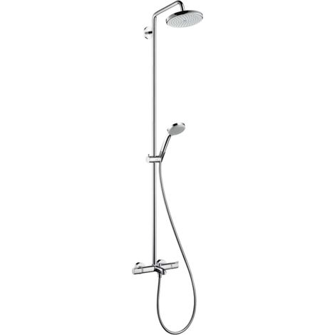Hansgrohe Croma 220 - Set doccia Showerpipe con termostato, 22 cm, getto singolo, cromato 27223000 (1/3)