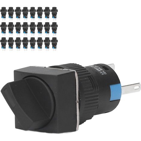 25 Stück 16 mm quadratische 5-polige Drehknopf-Wahlschalter, selbstverriegelnde Drehschalter, 24 V, BEMLA1611XD/21F (rot) (1/5)