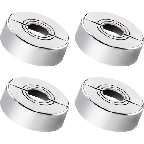 Lot de 4 Rosace Mitigeur Douche 3 Tailles en 1, Cache Rosace Tuyau Radiateur, Rosace Robinet Divisée pour Ø 20mm, Ø 25mm, Ø 33mm, Accessoire Douche Robinet et Radiateur (1/5)