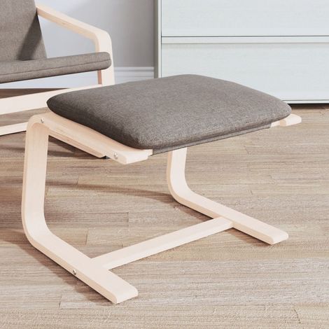 Fußhocker Taupe 51x41x40 cm Stoff