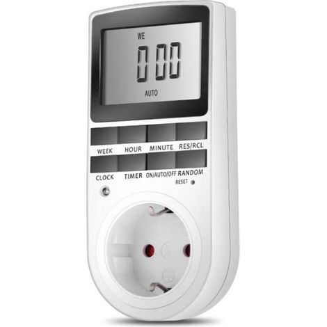 Electrical and Digital Socket Programmer, Digital Socket Timer with 10 Daily Weekly Programs with Anti-Theft Mode and Large LCD Display, Save Electricity (1/5)