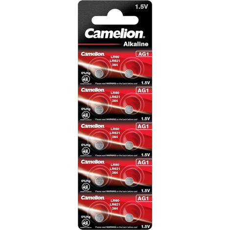 Camelion AG 1 / LR60 / LR621 / 364 Blister de 10 Piles (1/6)