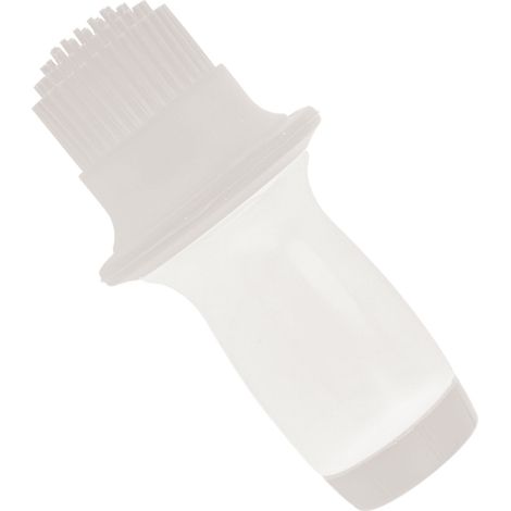 Flacon distributeur d'huile 60 ml en silicone alimentaire, à presser, avec pinceau, isolation thermique uniforme. Distributeur d'huile de cuisson gris et blanc. (1/5)