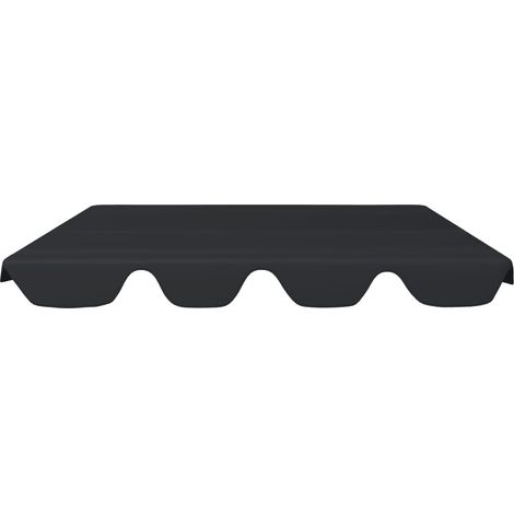 INLIFE Toit de rechange de balançoire 270 g/m² 188/168x110/145 cm Noir (1/5)