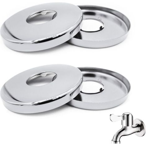 Rosace Mitigeur Douche Acier Inoxydable, 4 Pièces Rosace Robinet, Pour Robinet De Douche/Robinets Muraux D'eau Chaude Et Froide/Cuisine(26 mmx60 mmx10 mm)