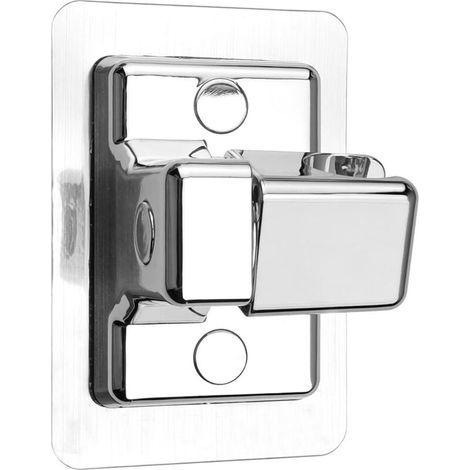 Supporto per soffione doccia girevole a 360°, non richiede foratura, supporto per soffione doccia con adesivo resistente, 12 x 8 cm, supporto universale per soffioni doccia da bagno. (1/5)