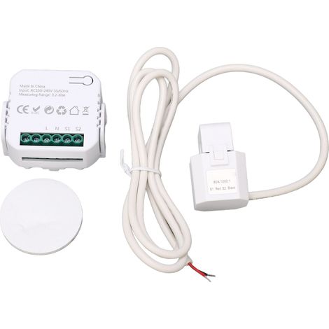 Moniteur d'énergie WiFi, compteur d'électricité monophasé intelligent avec pince ampèremétrique, consommation électrique 100-240 V CA, blanc (1/5)