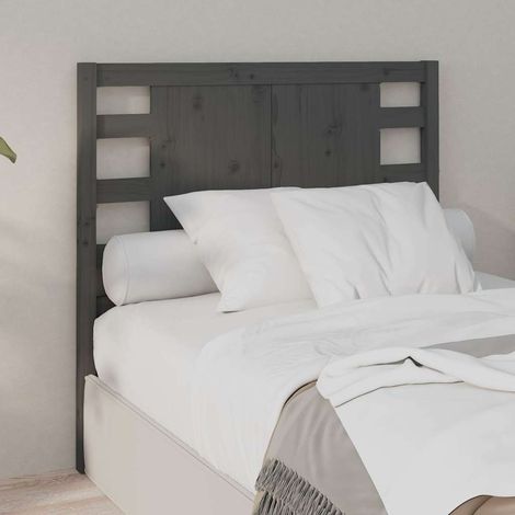 vidaXL Cabecero madera maciza de pino gris 96x4x100 cm (1/5)