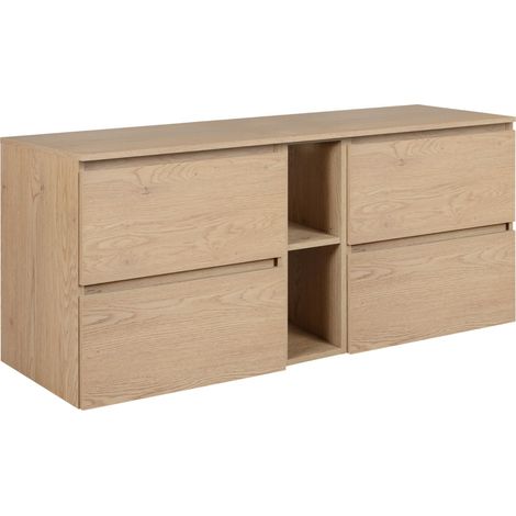 Mobile da bagno 60 cm, piedini, colore: Rovere Chiaro, 60 x 46 x 80,7 cm, senza piano di lavoro (1/5)