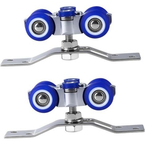 2 roulettes en acier inoxydable pour portes de douche coulissantes, pivotant à 360°, compatibles avec les portes simples, pliantes ou coulissantes multiples. (1/5)