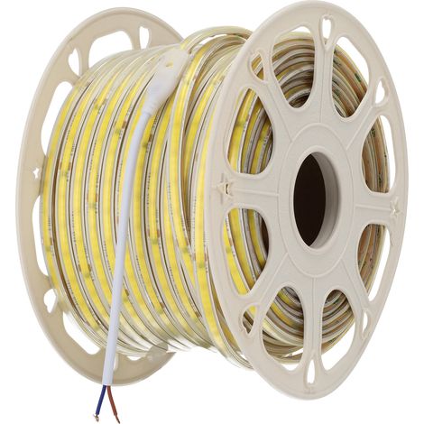 Bande LED COB Autorectifiée 220VAC 10W/m IP65 - 50 Mètres Ruban 3M Blanc Naturel 4000K (1/5)