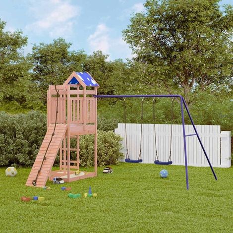 Aire de jeux extérieure : Aire de jeux d'extérieur bois de pin imprégné jeu extérieur enfant, aire de jeu jardin, balançoire enfant , pour jardin, usage domestique , enfant 3-8 ans (1/5)