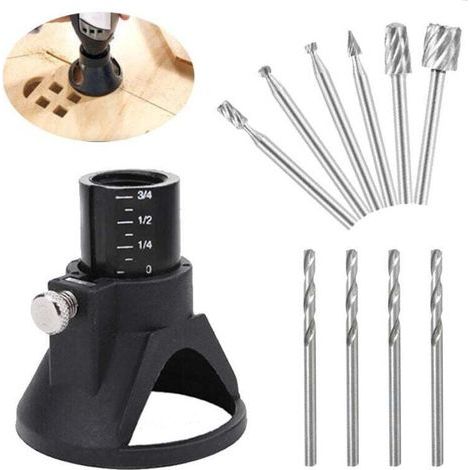 11 pcs Kit de fixation rotatif multi outils, pour guidage de coupe Foret de foret Rotary Multi Outil de coupe Guide de coupe contrôlée (1/5)