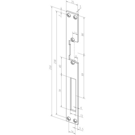 Placa de golpe eff-eff 602102 acero inoxidable 250 mm