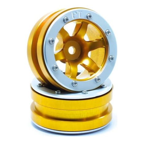 Beadlock Wheels PT- Wave Gold/Silver 1.9