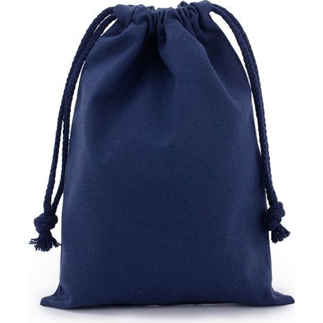 Set di 10 sacchetti tote, 7 x 10 cm, in cotone, con coulisse, ideali per compleanni, matrimoni e come regalo per gioielli. (Blu navy) (1/5)