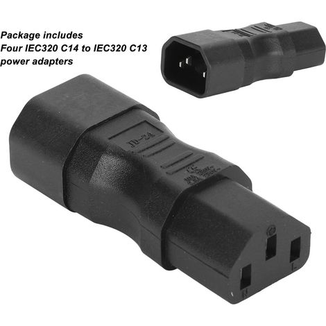 4 prises IEC C14 vers C13 adaptateur secteur universel standard pour ordinateur portable UPS PDU boîtier (1/5)