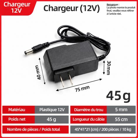 Chargeur 12V pour coupe-bordure plastique renforcé PP mouvement importé 80 mm 5 mm 0,045 7,5 × 4 × 3 cm 45 g – Livraison gratuite