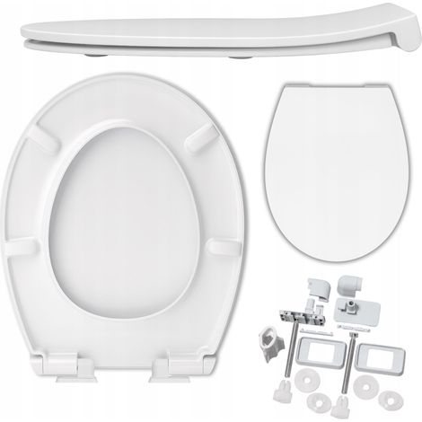 Abattant WC à fermeture amortie en duroplast – Compatible KOŁO, ROCA, CERSANIT – Dimensions 43,6 x 36,5 cm – Revêtement antibactérien (1/5)
