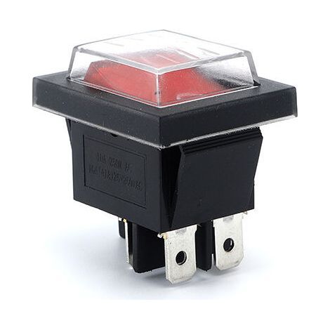 3 interruptores basculantes de encendido/apagado con luz roja y cubierta impermeable. (1/4)