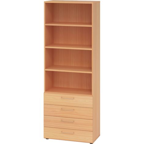bümö smart Schubladen Regal - 4 Schübe Buche (1/5)
