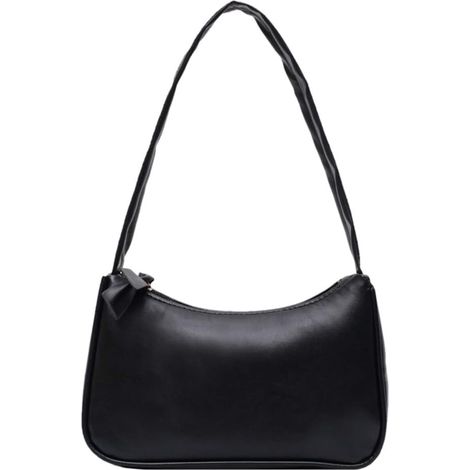 Sac à main rétro à bandoulière unique en cuir PU souple pour femmes (noir),
