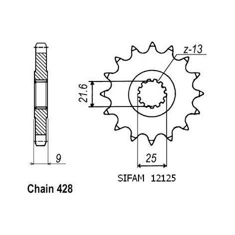 Pignon de sortie de boite Esjot pour Moto Yamaha 500 SR 1991 à