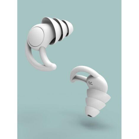 Pair Bouchons d'Oreilles Anti Bruit Sommeil Etanches en Silicone 33db antibruit Blocage du son les bouchons d'oreille Soft Sleep bouchons d'oreille réutilisables pour dormir, ronfler (2 paires)