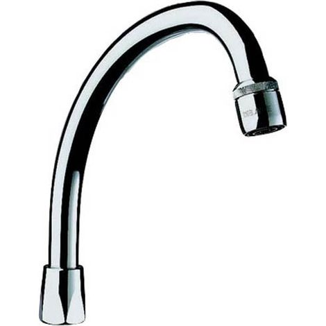 Delabie – Bec universel col de cygne 190 mm – Femelle – Brise-jet réglable – Laiton massif chromé – 965202