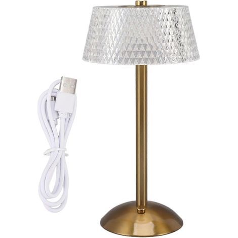Lampe de table en acrylique avec veilleuse LED à intensité variable et câble USB, idéale pour une chambre d'enfant, une chambre à coucher ou une table de chevet. (1/3)