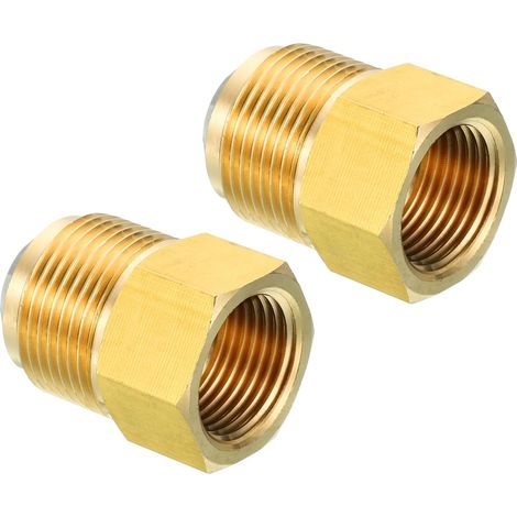 Connecteur Évasé Femelle 1/4" x 1/2" Mâle, Adaptateur en Laiton SAE à 45 Degrés, Raccord de Tuyau pour Conduite Gaz d'Air, Réfrigération, CVC - 5/8 Inch Female Flare 3/4 Male (1/5)