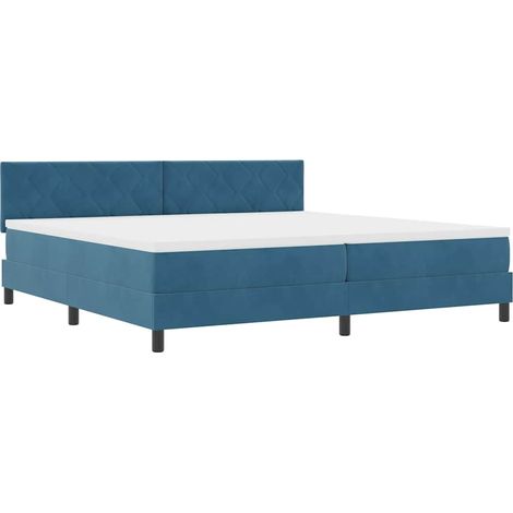 Maison Exclusive - Letto a Sorgente LED Blu Scuro 200 x 200 cm Velluto (1/5)