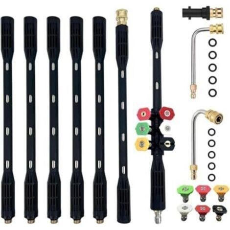 BARKBUSTERS 10 Pcs Rallonge pour nettoyeur haute pression avec adaptateur Karcher Compatible pour Karcher K Series K2 K3 K4 K5 K6 K7, 4000PSI Outils de nettoyage de gouttière Rallonge Lance, 1/4 (1/4)
