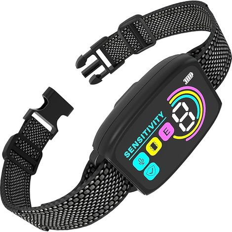 Meloive Antibellhalsband für Hunde, intelligente Bellerkennung, 4 Modi: Vibration/Elektroschock/Ton, 8 Intensitätsstufen, wiederaufladbar für kleine und große Hunde (1/5)