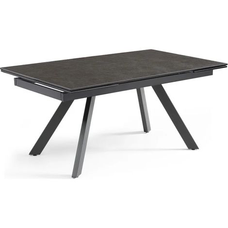 Table extensible 180 à 260 cm céramique gris anthracite pieds inclinés - UTAH 08 (1/5)