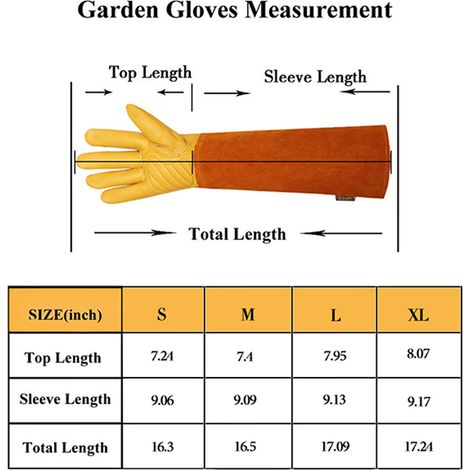 1 paire de gants de jardinage longs - marron, taille M (1/5)
