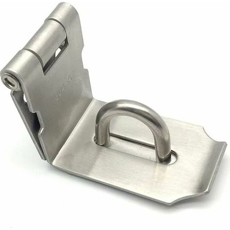 Angle Droit Porte Fermoir Verrou de Porte en Acier Inoxydable Moraillon Cadenas Fermoir Porte-Cadenas avec Vis, (1/5)