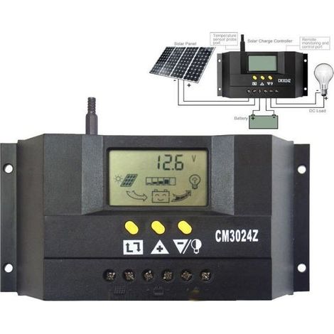 Régulateur De Charge De Panneau Solaire 12v 24v 10 20 30 40a Contrôleur D'ampères
