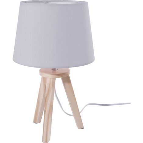 Tischleuchte mit Lampenschirm, dekorativ, Farbe grau
