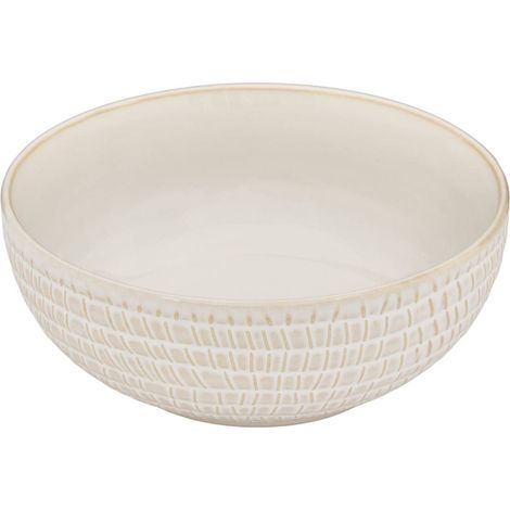 Ciotola con motivo a linee camille, diametro 16 cm, bianca - Atmosphera créateur d'intérieur