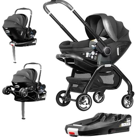Silla de paseo plegable, ligera, color negro. (1/2)