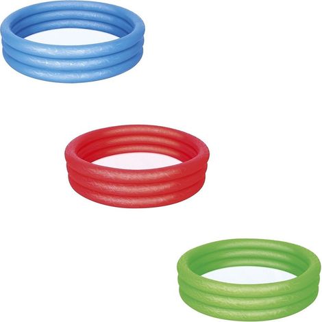 TRADE SHOP - Piscina Gonfiabile 122x25cm Tinta Unita Effetto Ghiaccio 3 Anelli Giardino 51025 - (1/5)