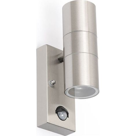 - Éclairage extérieur avec détecteur de mouvement - 2 lampes - Hauteur : 210 mm - Acier - Style moderne - Éclairage extérieur (1/5)